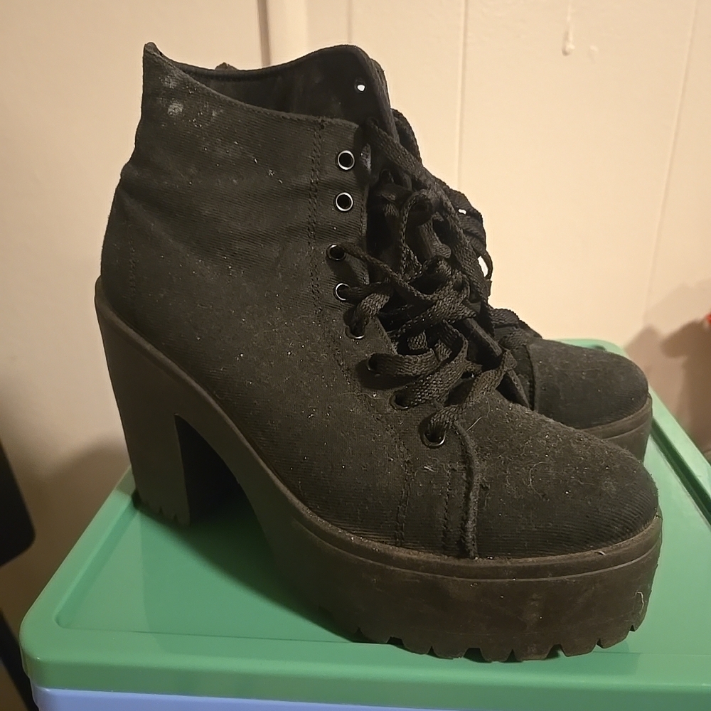 Black Platform Ankle Boots
